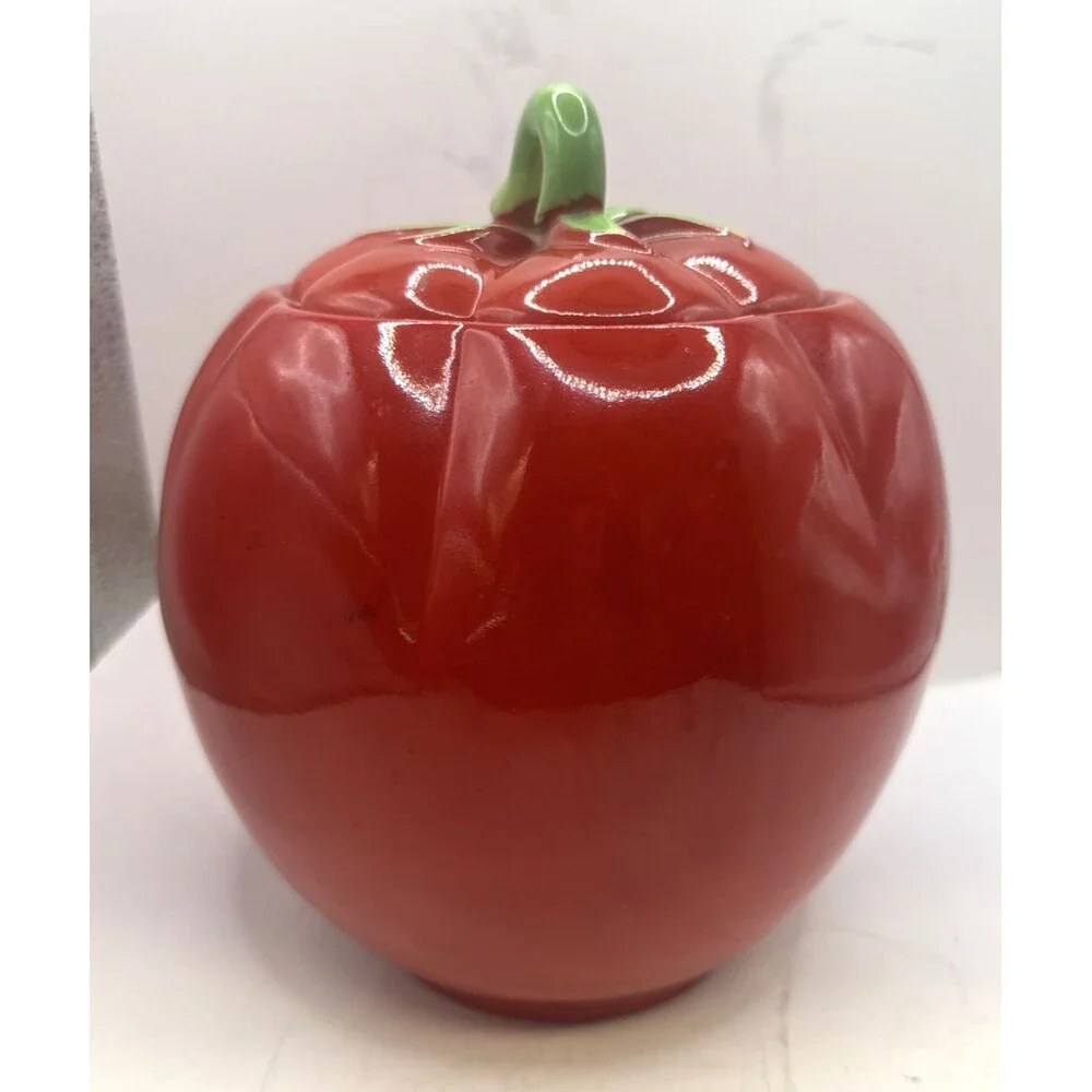 1940s VINTAGE The Pantry Parade Tomato Strawberry Cookie Jar Red Made in USA